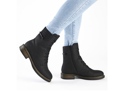Rieker Ladies Flat Laced Flat Ankle Boot 71460 00