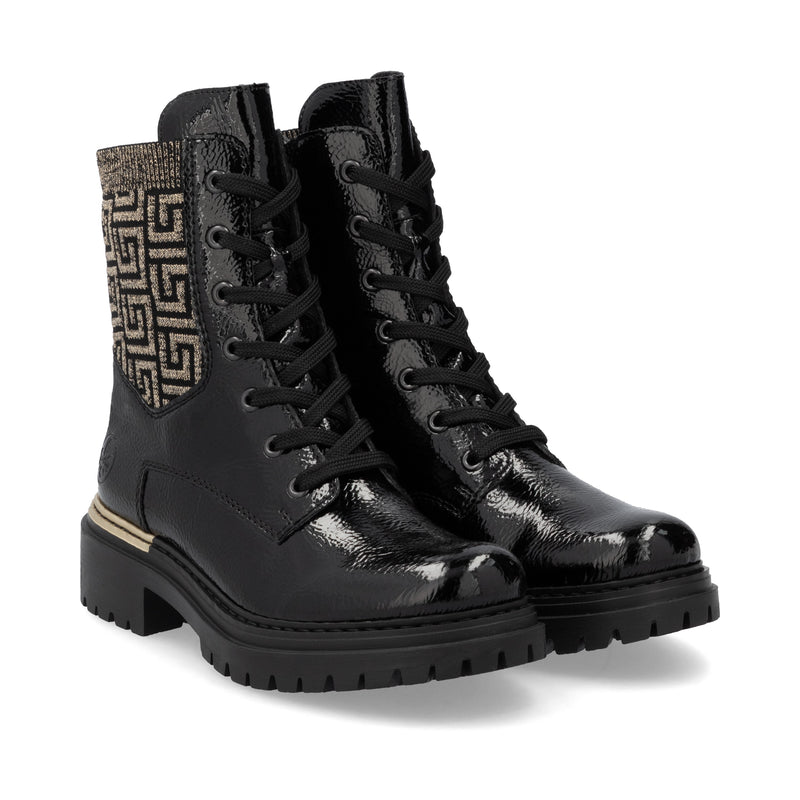 Rieker Ladies Laced Doc Style Flat Ankle Boot 72607-00