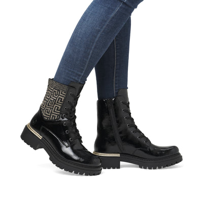 Rieker Ladies Laced Doc Style Flat Ankle Boot 72607-00