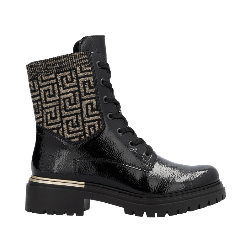 Rieker Ladies Laced Doc Style Flat Ankle Boot 72607-00