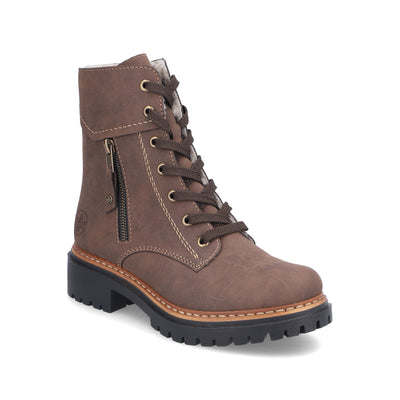 Rieker Ladies Laced Doc Style Flat Ankle Boot 72626-25