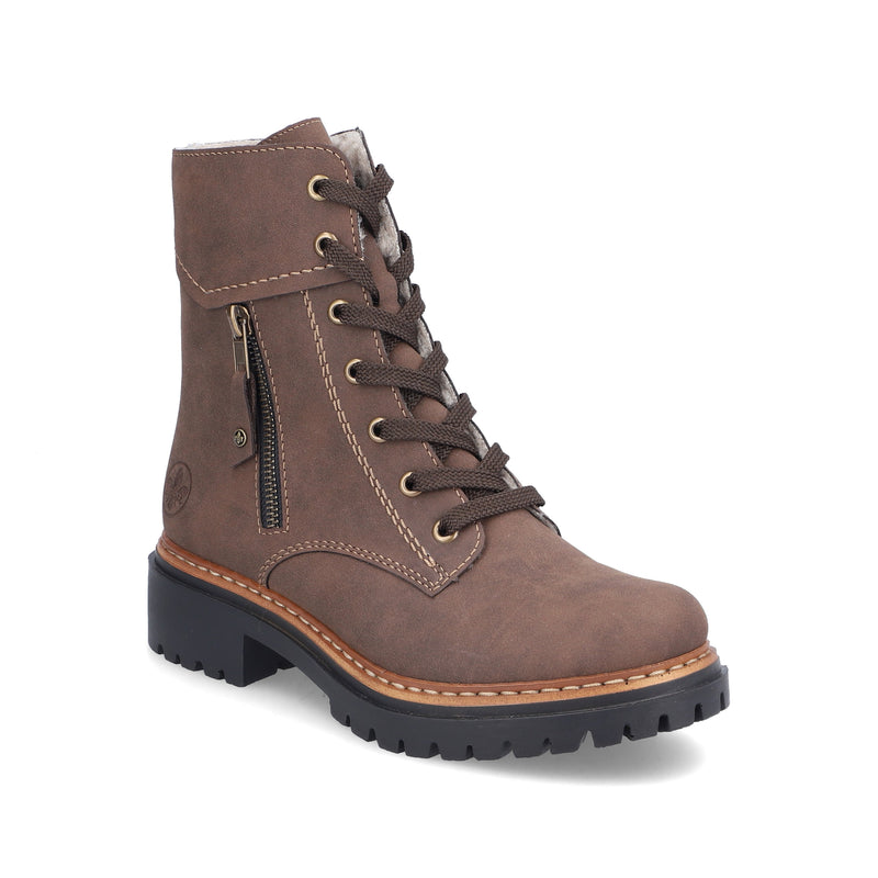 Rieker Ladies Laced Doc Style Flat Ankle Boot 72626-25