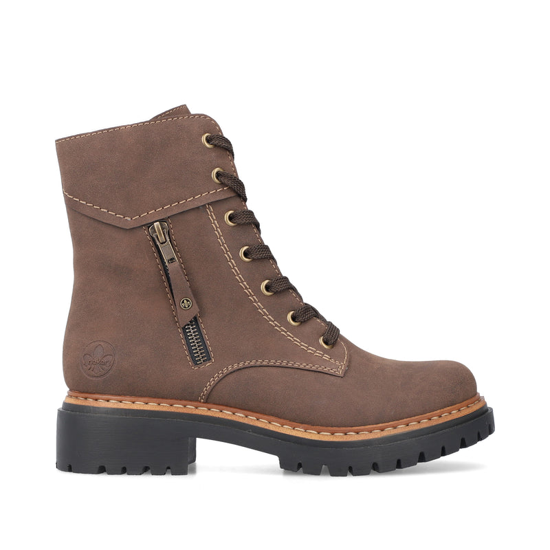 Rieker Ladies Laced Doc Style Flat Ankle Boot 72626-25