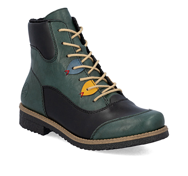 Rieker Ladies Flat Laced Ankle Boot 73510-90