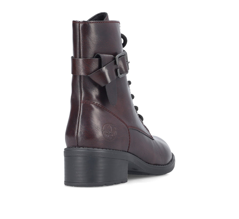 Rieker Ladies Block Heel Military Style Ankle Boot 75431-35