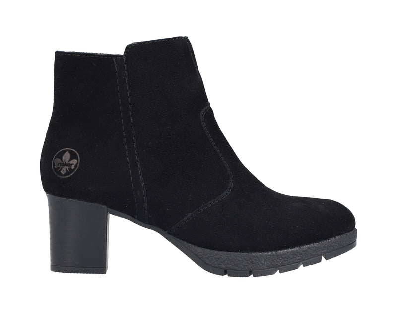 Rieker Ladies Block Heel Ankle Boot 77665-00