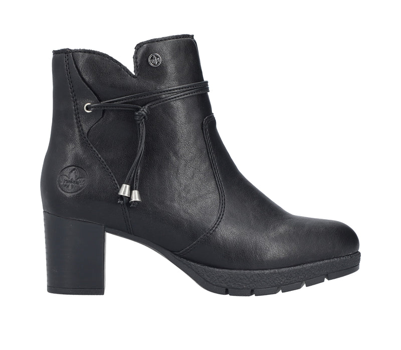 Rieker Ladies Block Heel Ankle Boot 77667-00