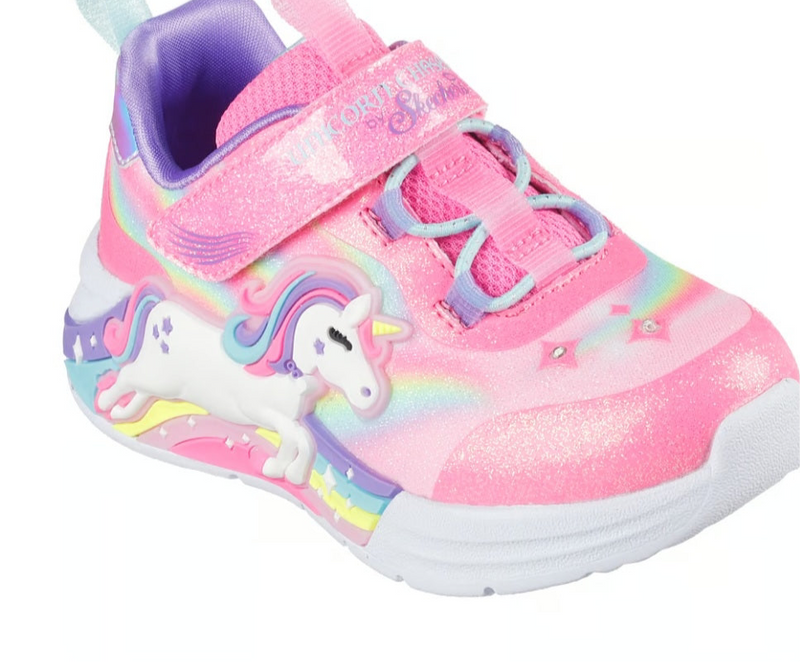 Skechers S Lights Unicorn Chaser Girls Trainer 302298N