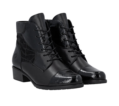 Remomte Ladies Block Heel Laced Ankle Boot D6882-00