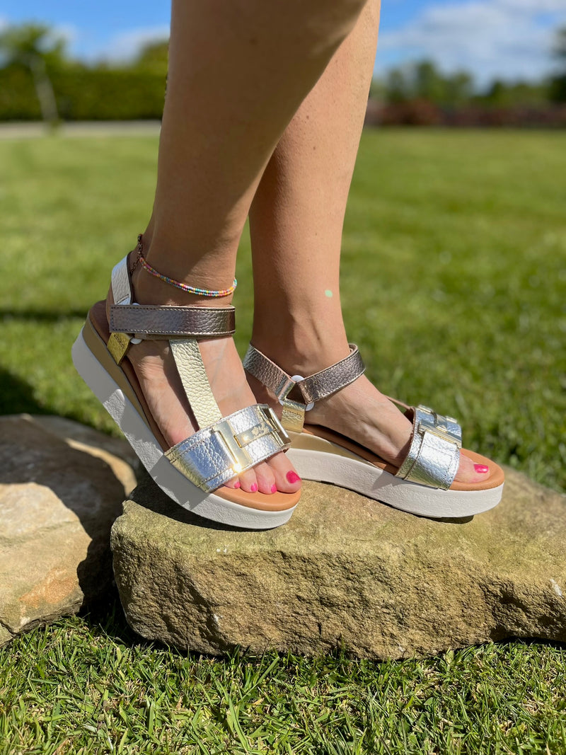 Oh My Sandals Ladies Wedge Strappy Sandal 5671