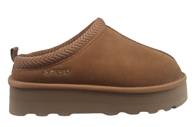 S.Oliver Ladies Fur Lined Platform Ugg Style Clog Shoe 27104-43 3A5