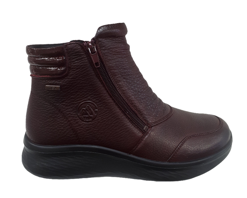 G-Comfort Ladies Low Wedge Wide Fit Double Zip Ankle Boot P-825