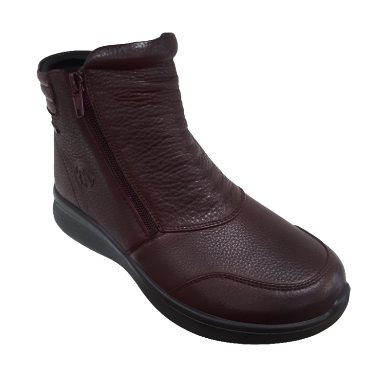 G-Comfort Ladies Low Wedge Wide Fit Double Zip Ankle Boot P-825
