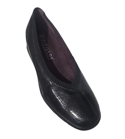 Pitillos Ladies Slip On Low Wedge Stretch Shoe 10732