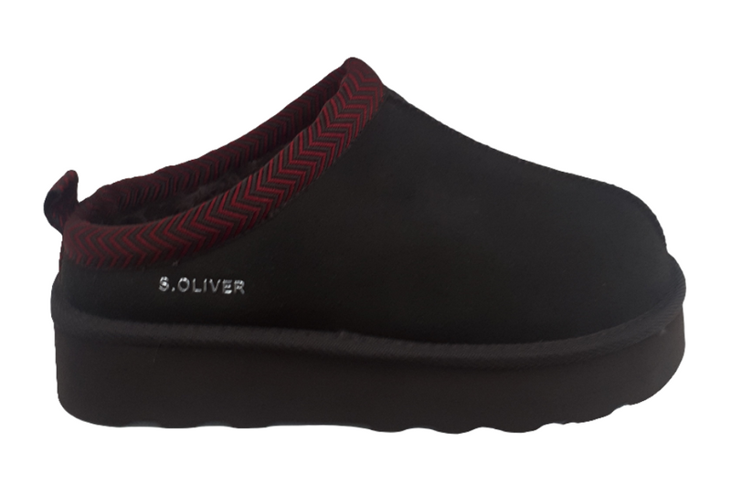 S.Oliver Ladies Fur Lined Platform Ugg Style Clog Shoe 27104-43 302
