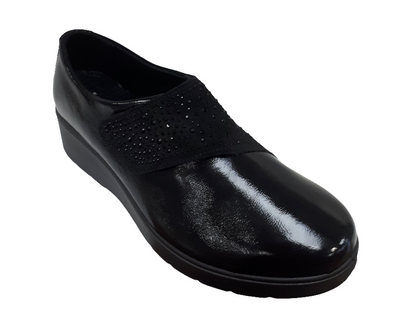 Imac Ladies Extra Wide Fit Low Wedge Velcro Shoe 856050