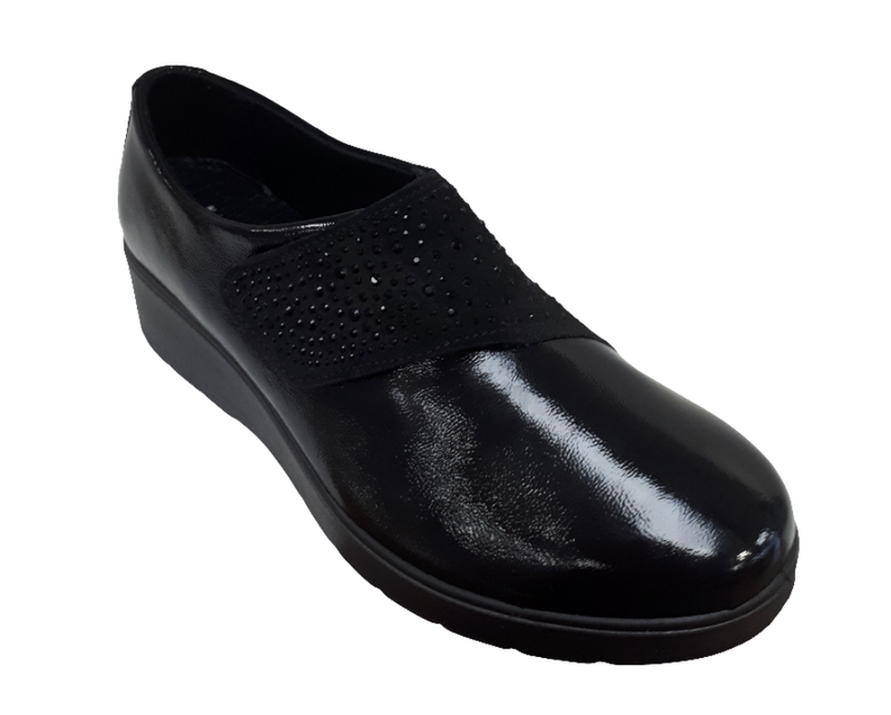 Imac Ladies Extra Wide Fit Low Wedge Velcro Shoe 856050