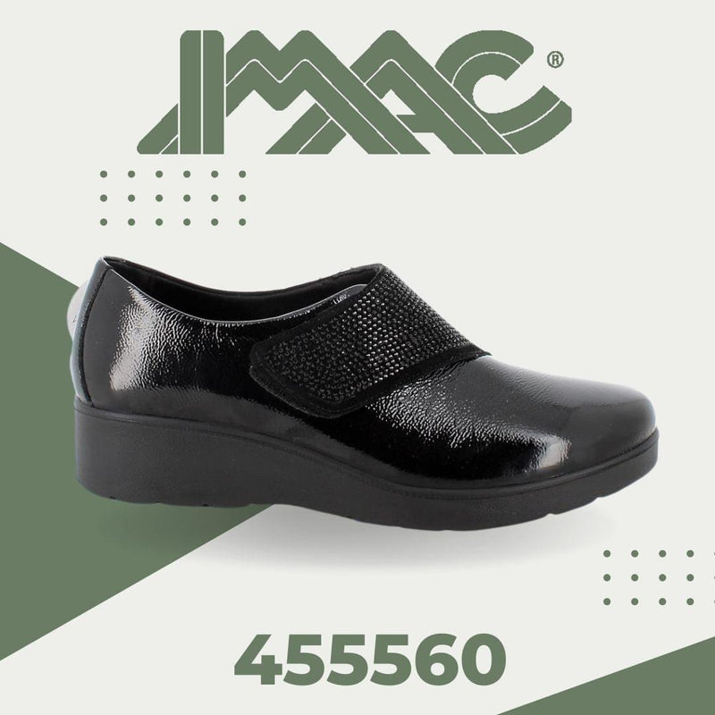 Imac Ladies Extra Wide Low Wedge Velcro Shoe 455560