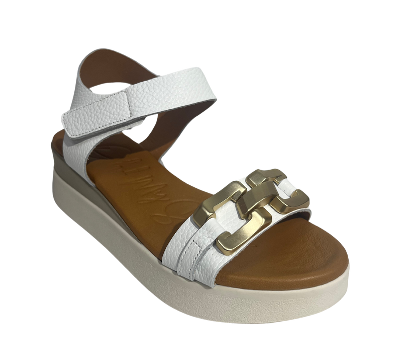 Oh My Sandals Ladies Low Wedge Velcro Sandal 5419