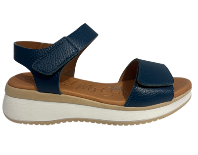 Oh My Sandals Ladies Low Wedge Velcro Sandal 5411