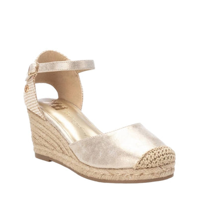 XTI Ladies Ankle Strap Espadrille Wedge Shoe 142847