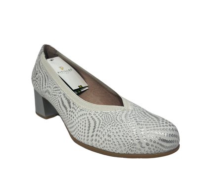 Pitillos Ladies Block Heel Court Shoe 10406
