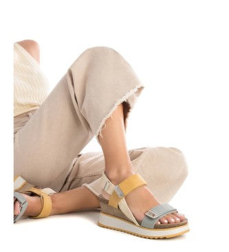 XTI Ladies High Wedge Velcro Sandal 142822