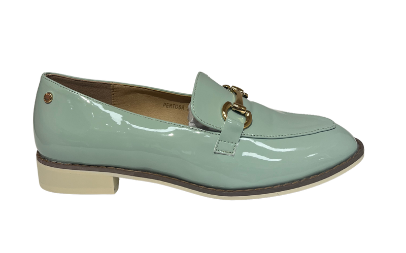 Patrizio Como Ladies Pertosa Slip On Loafer Shoe Mint