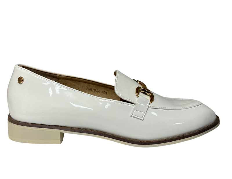 Patrizio Como Ladies Pertosa Slip On Loafer Shoe White