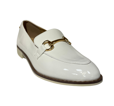 Patrizio Como Ladies Pertosa Slip On Loafer Shoe White