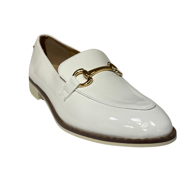 Patrizio Como Ladies Pertosa Slip On Loafer Shoe White
