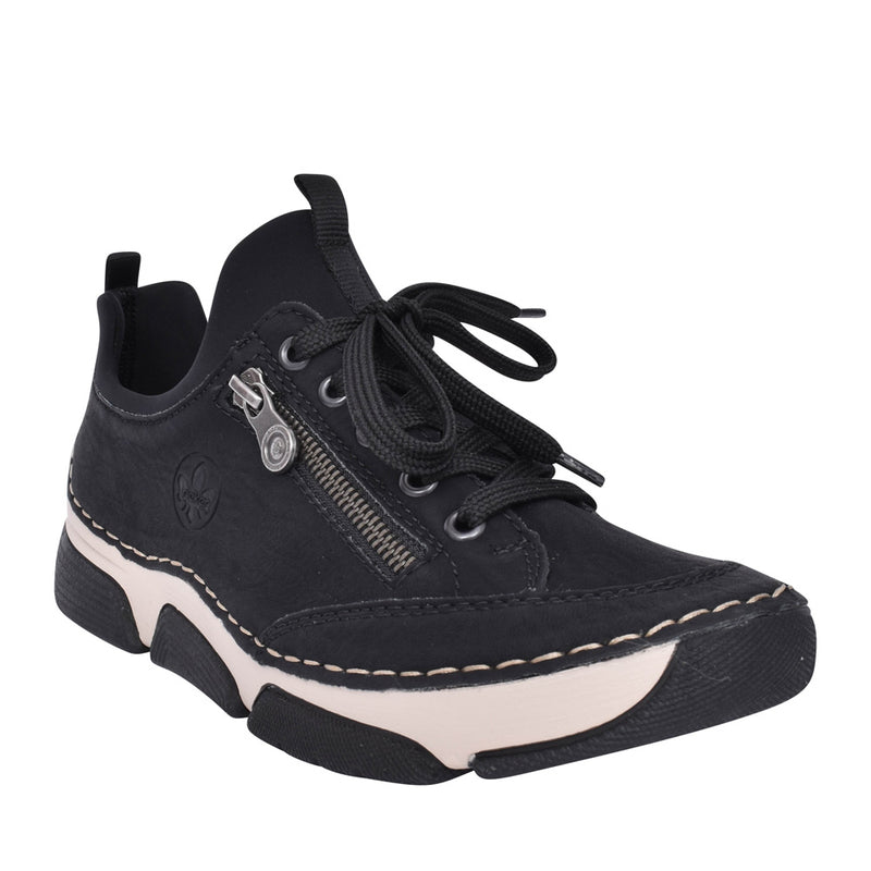 Rieker Ladies Slip On Elastic Laced Shoe 45973-00