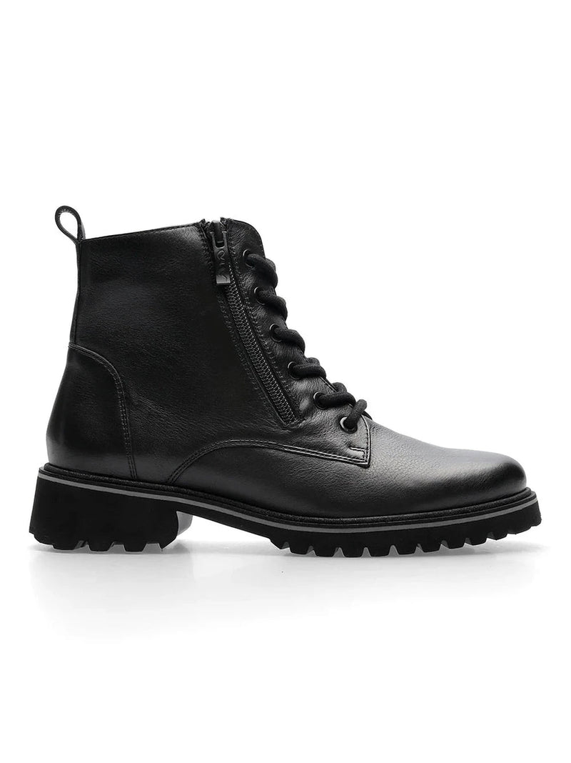 Ara Kent Ladies Side Zip Laced Flat Ankle Boot 31225-01