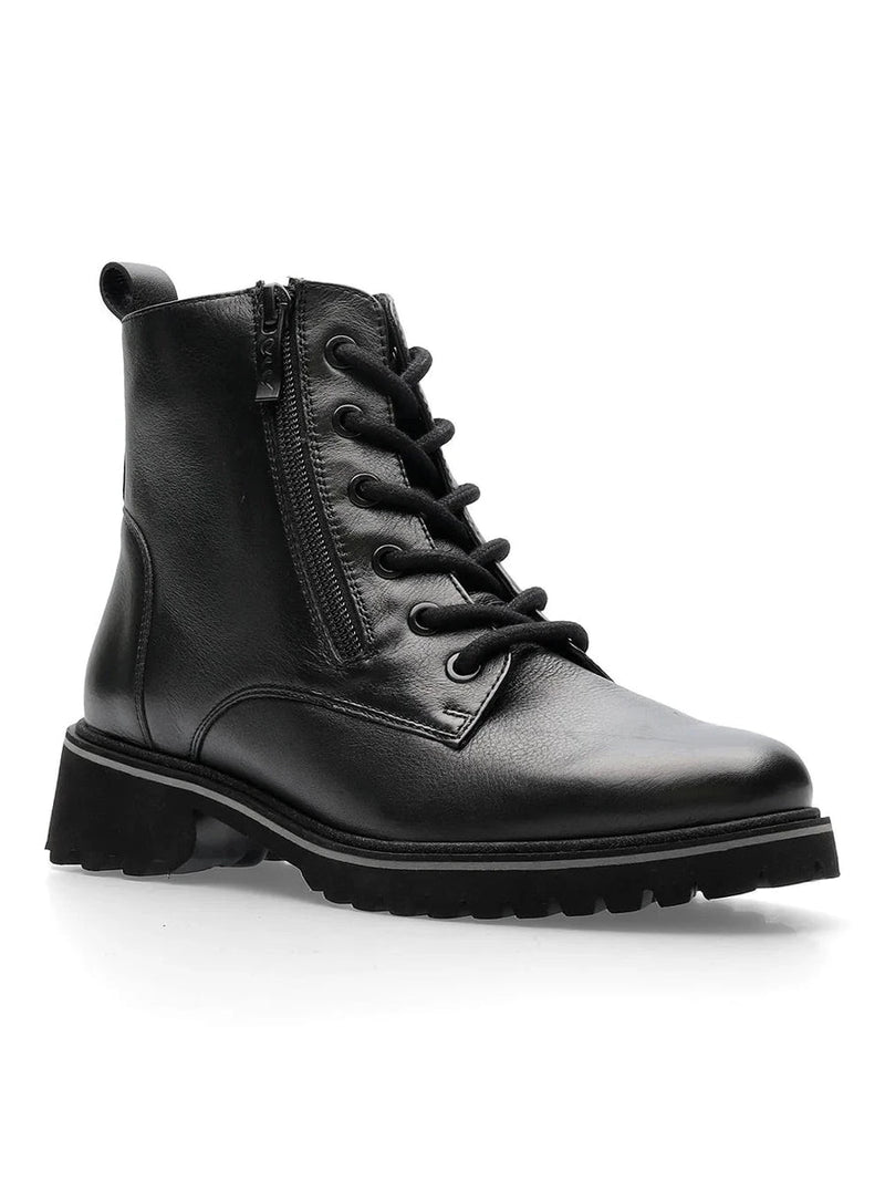 Ara Kent Ladies Side Zip Laced Flat Ankle Boot 31225-01