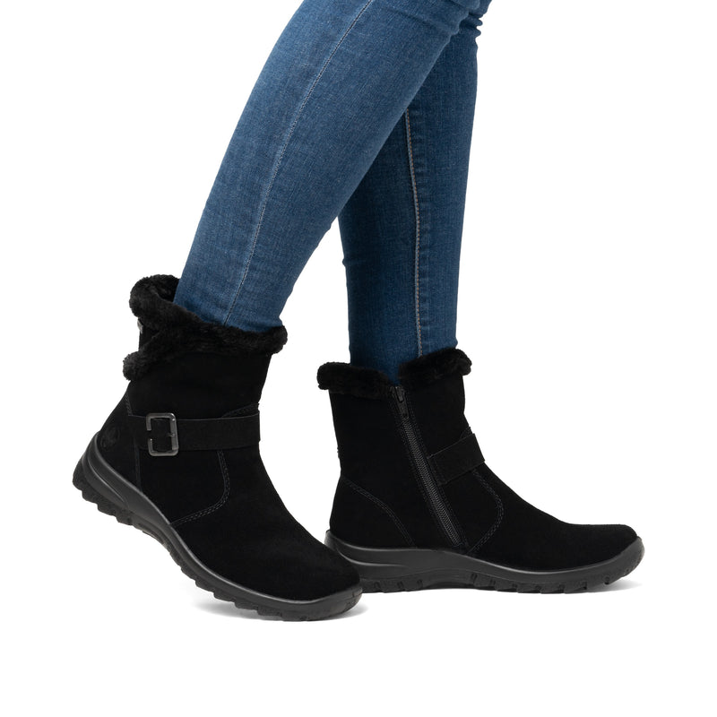 Rieker Ladies Fur Lined Wedge Ankle Boot L7179-00
