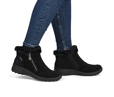 Rieker Ladies Fur Lined Wedge Ankle Boot L7188-00