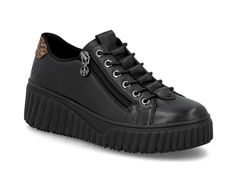 Rieker Ladies Platform Elastic Laced Shoe N2555-01