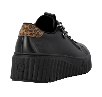 Rieker Ladies Platform Elastic Laced Shoe N2555-01