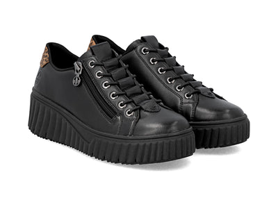 Rieker Ladies Platform Elastic Laced Shoe N2555-01