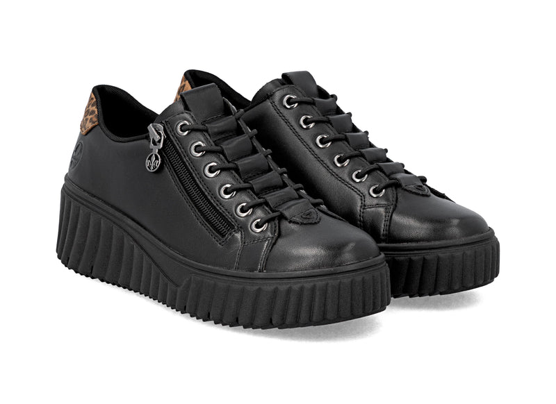 Rieker Ladies Platform Elastic Laced Shoe N2555-01