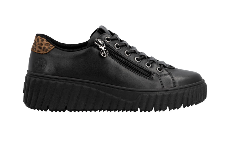 Rieker Ladies Platform Elastic Laced Shoe N2555-01