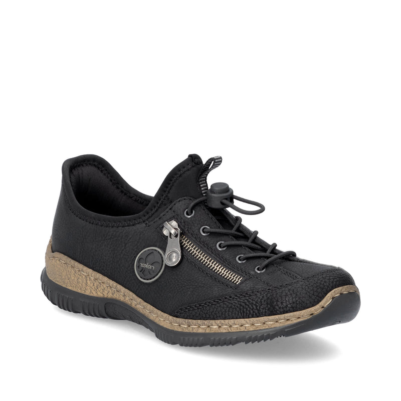 Rieker Ladies Slip On Elastic Laced Shoe N3267-01