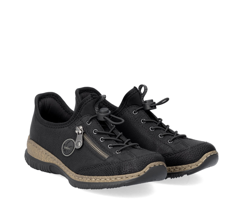 Rieker Ladies Slip On Elastic Laced Shoe N3267-01
