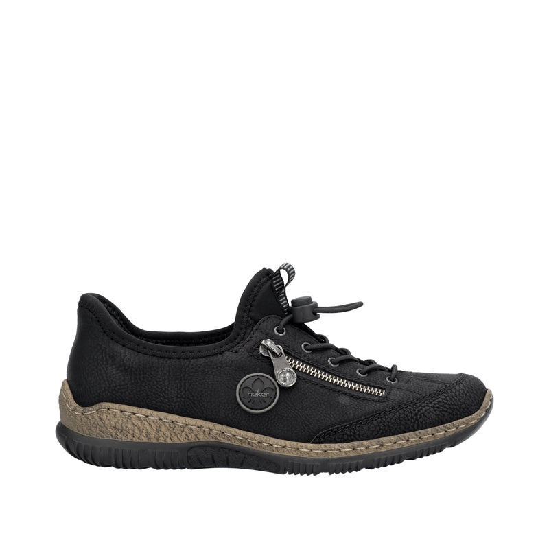 Rieker Ladies Slip On Elastic Laced Shoe N3267-01