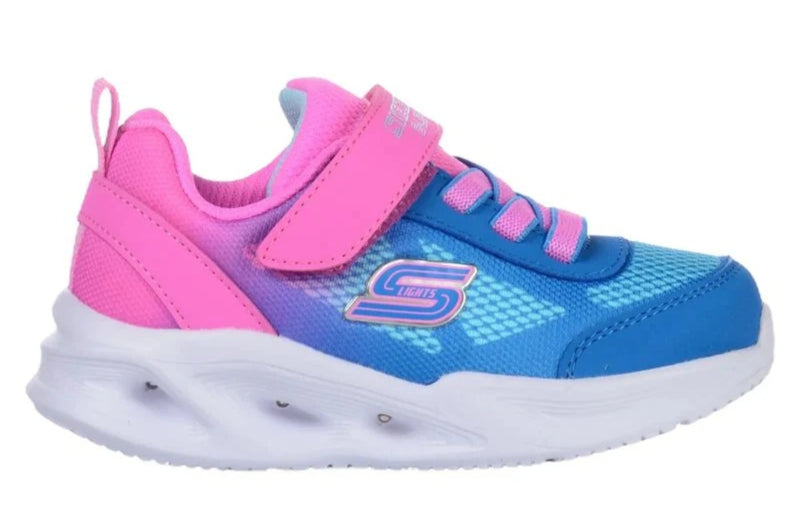 Skechers Sola Glow Ombre Delux Girls Velcro Trainer 303714