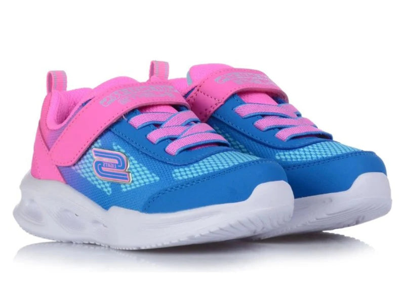 Skechers Sola Glow Ombre Delux Girls Velcro Trainer 303714