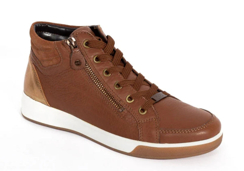 Ara Rom-St High Soft Ladies Flat Laced Ankle Boot 44499-18