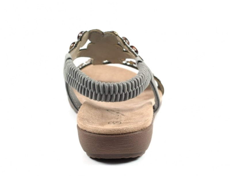 Lunar Malone Ladies T-Bar Flat Slip On Sandal JLH368