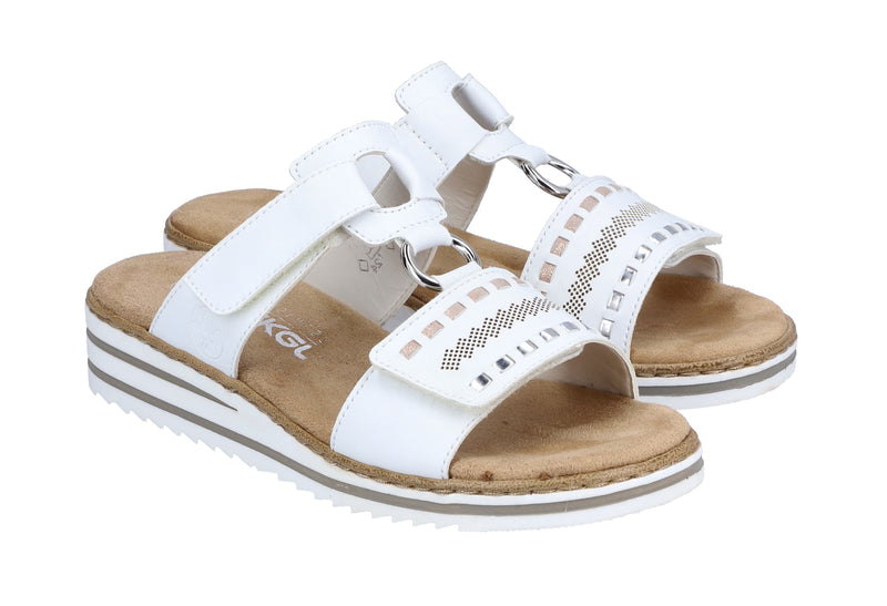 Rieker Ladies Slip On Velcro Mule Sandal V0636-80