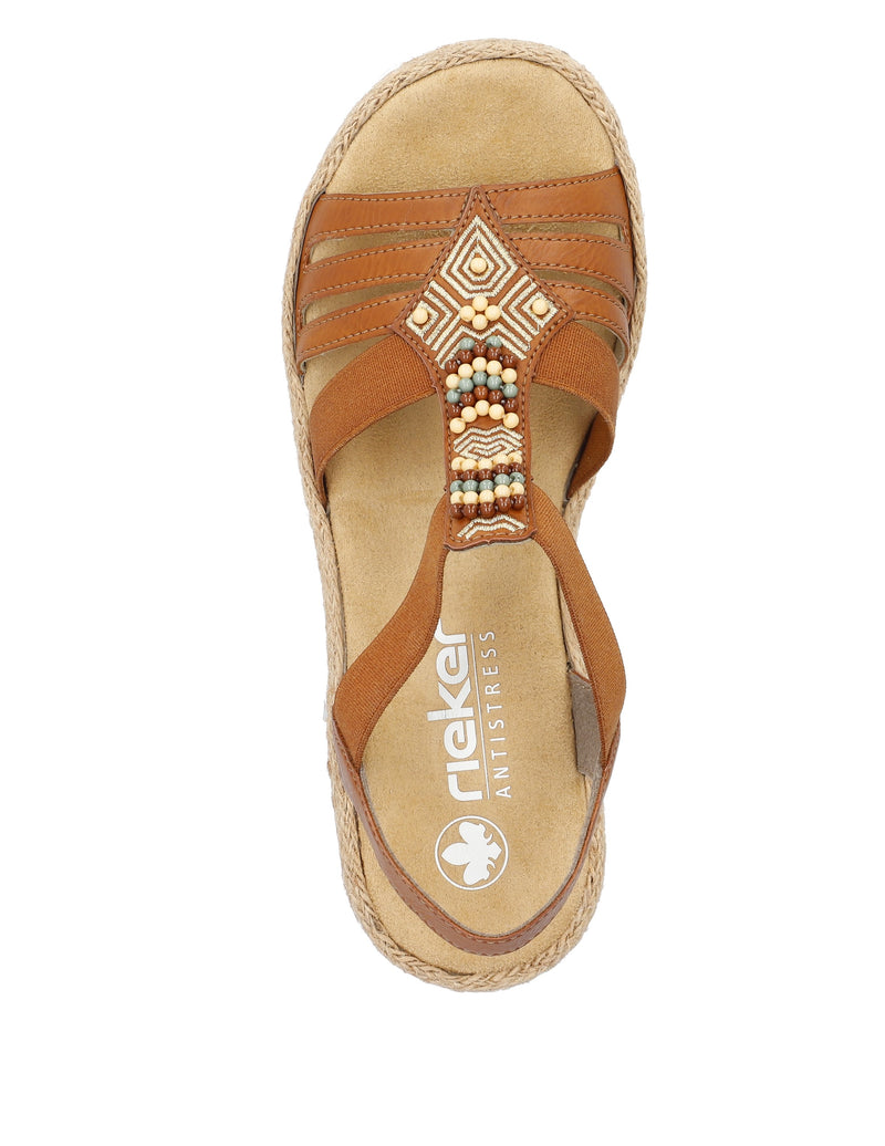 Rieker Ladies Slip On Wedge Sandal V0921-24